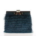 FEATHERED RACCOON AND OSTRICH LEG CLUTCH